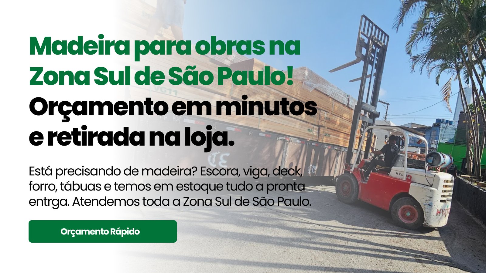 Madeira para Obras na Zona Sul de São Paulo: Qualidade e Pronta Entrega
